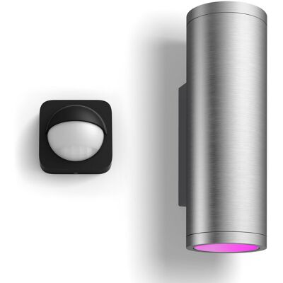 Philips Hue Appear Aplique De Pared Exterior Up & Down (cromo Opalina) Luz Blanca Y De Color - Incl. Sensor De Movimiento Exterior - White And Color Ambiance Philips Hue Appear Aplique De Pared Exterior Up & Down (cromo Opalina) Luz Blanca Y De Color - Incl. Sensor De Movimiento Exterior - White And Color Ambiance