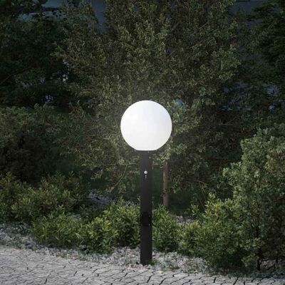 Vidaxl Baliza Luminosa Con Sensor Y Toma De Corriente, 80 Cm, Color Negro, Ip44 Vidaxl Baliza Luminosa Con Sensor Y Toma De Corriente, 80 Cm, Color Negro, Ip44