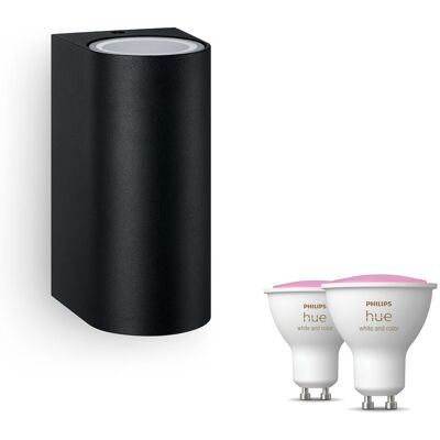 Philips Hue Nightingale Aplique De Pared Exterior Up & Down Gu10 (negro) Luz Blanca Y De Color - White And Color Ambiance Philips Hue Nightingale Aplique De Pared Exterior Up & Down Gu10 (negro) Luz Blanca Y De Color - White And Color Ambiance