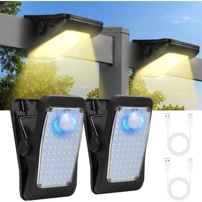 OEM Luces Solares Sensor Movimiento, 2 Unidades, Iluminación Solar Exterior Clip, Resistente Ip65, Recargable Usb, Luz Solar Puerta Principal OEM Luces Solares Sensor Movimiento, 2 Unidades, Iluminación Solar Exterior Clip, Resistente Ip65, Recargable Usb, Luz Solar Puerta Principal