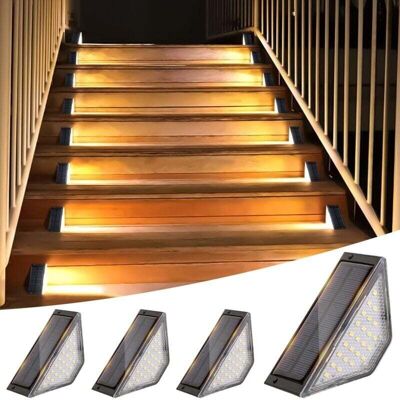 OEM Luces Solares Para Escaleras Crezuo, Juego De 4 Luces Solares Led Para Exteriores, Impermeables Ip67, Ideales Para Escaleras, Peldaños, Terrazas Y Cubiertas.-crezuo OEM Luces Solares Para Escaleras Crezuo, Juego De 4 Luces Solares Led Para Exteriores, Impermeables Ip67, Ideales Para Escaleras, Peldaños, Terrazas Y Cubiertas.-crezuo