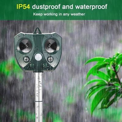 OEM Repelente Ultrasónico Solar Para Animales Con Iluminación Led, Apto Contra Perros, Gatos, Ratas Y Ardillas, Con Detector De Movimiento, Carcasa De Abs Verde, Grado De Protección Ip54, 450 G, 15,6 X 15 OEM Repelente Ultrasónico Solar Para Animales Con Iluminación Led, Apto Contra Perros, Gatos, Ratas Y Ardillas, Con Detector De Movimiento, Carcasa De Abs Verde, Grado De Protección Ip54, 450 G, 15,6 X 15