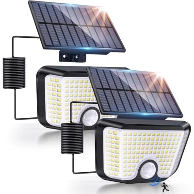 OEM Juego De 2 Luces Solares Exteriores Con Sensor De Movimiento, Iluminación Exterior De 155 Led, Modo De Detección De Movimiento Solar, Iluminación Exterior Impermeable Ip65 Con Cable De 3 M - Crezuo OEM Juego De 2 Luces Solares Exteriores Con Sensor De Movimiento, Iluminación Exterior De 155 Led, Modo De Detección De Movimiento Solar, Iluminación Exterior Impermeable Ip65 Con Cable De 3 M - Crezuo