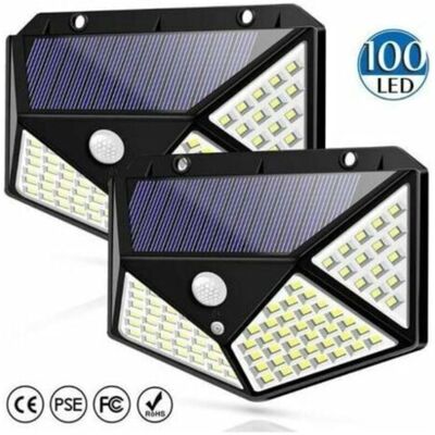 OEM Juego De 2 Focos Solares Con Sensor De Movimiento, 100 Led, Aplique Solar De Pared De Cuatro Lados -crezuo OEM Juego De 2 Focos Solares Con Sensor De Movimiento, 100 Led, Aplique Solar De Pared De Cuatro Lados -crezuo
