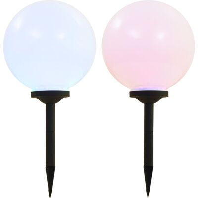 vidaXL Luces Solares Exteriores 2 piezas RGB Esféricas 30cm - Luces Solares Exteriores vidaXL Luces Solares Exteriores 2 piezas RGB Esféricas 30cm - Luces Solares Exteriores