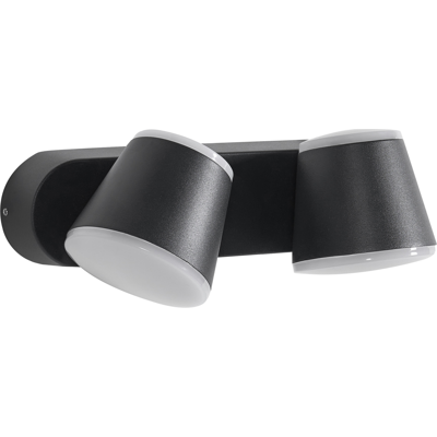 BELIANI Lámpara Led Para Pared De Exterior De Metal Aluminio Estilo Moderno Negro Tenorio BELIANI Lámpara Led Para Pared De Exterior De Metal Aluminio Estilo Moderno Negro Tenorio