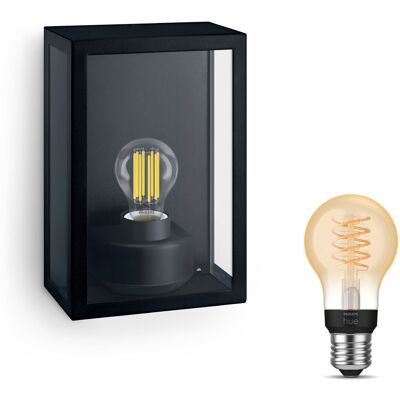 Philips Hue Alzor Aplique De Pared Exterior E27 (negro) Luz Blanca Cálida - White Filament Philips Hue Alzor Aplique De Pared Exterior E27 (negro) Luz Blanca Cálida - White Filament