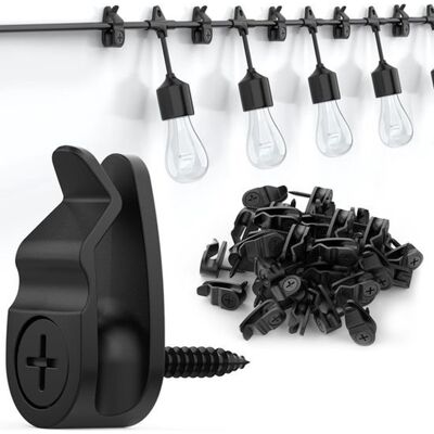 OEM Clips Para Iluminación Exterior,ganchos De Cable Resistentes A La Intemperie Para Colgar Guirnaldas De Luces,color Negro,paquete De 32 Unidades OEM Clips Para Iluminación Exterior,ganchos De Cable Resistentes A La Intemperie Para Colgar Guirnaldas De Luces,color Negro,paquete De 32 Unidades