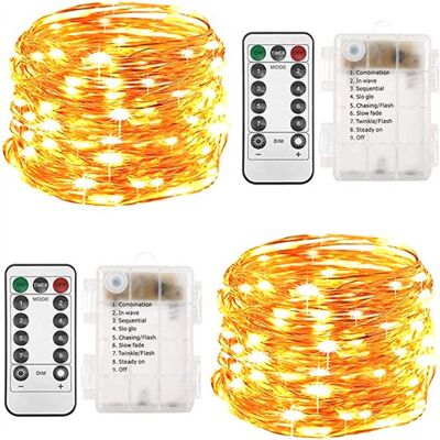 OEM Juego De Dos Guirnaldas De Luces Led A Pilas - 5 Metros, 50 Led - Con Mando A Distancia - 8 Modos - Función De Temporizador - Resistente Al Agua Ip20 - Apto Para Interiores Y Exteriores - Luz Blanca C OEM Juego De Dos Guirnaldas De Luces Led A Pilas - 5 Metros, 50 Led - Con Mando A Distancia - 8 Modos - Función De Temporizador - Resistente Al Agua Ip20 - Apto Para Interiores Y Exteriores - Luz Blanca C