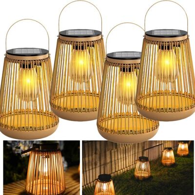 ANGEL CERDA Juego De 4 Faroles Solares Para Exteriores, Con Clasificación De Protección Ip65, Ideales Para La Decoración De Jardines Y Céspedes, 3000k. ANGEL CERDA Juego De 4 Faroles Solares Para Exteriores, Con Clasificación De Protección Ip65, Ideales Para La Decoración De Jardines Y Céspedes, 3000k.