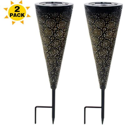 OEM Lámpara Solar De Jardín, Farola, Proyector Decorativo Para Patio En Hierro Forjado Hueco - Juego De 2 -crezuo OEM Lámpara Solar De Jardín, Farola, Proyector Decorativo Para Patio En Hierro Forjado Hueco - Juego De 2 -crezuo