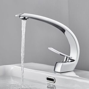 Auralum - Grifo De Lavabo Con Caño Alto 190 Mm, Moderno Mezcladora Monomando Para Lavabo Latón, Aireador Desmontable, Ahorro Del Agua, Cromo Auralum - Grifo De Lavabo Con Caño Alto 190 Mm, Moderno Mezcladora Monomando Para Lavabo Latón, Aireador Desmontable, Ahorro Del Agua, Cromo
