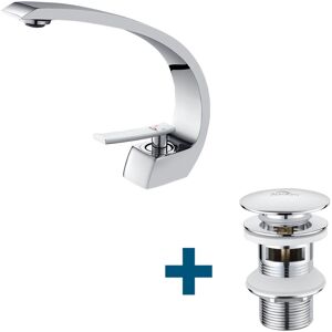 Auralum Grifo De Lavabo Mezclador Monomando Para Lavabo + Pop-up Válvula De Desagüe Universal Click-clack Con Rebosadero Auralum Grifo De Lavabo Mezclador Monomando Para Lavabo + Pop-up Válvula De Desagüe Universal Click-clack Con Rebosadero