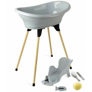Thermobaby - Pack De Bañera Para Bebé Vasco 7 En 1 - Bañera, Pata De Madera, Tubo De Desagüe, Hamaca De Baño, Termómetro, Cepillo, Peine, Esponja - Plegable & Estable - Fabricado En Francia Thermobaby - Pack De Bañera Para Bebé Vasco 7 En 1 - Bañera, Pata De Madera, Tubo De Desagüe, Hamaca De Baño, Termómetro, Cepillo, Peine, Esponja - Plegable & Estable - Fabricado En Francia