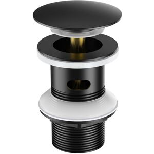 Auralum - Desagüe Válvula Para Lavabo Con Rebosadero, Tapón Universal G1 1/4" Con Clic-clack, Tapones De Desagüe Negro Auralum - Desagüe Válvula Para Lavabo Con Rebosadero, Tapón Universal G1 1/4" Con Clic-clack, Tapones De Desagüe Negro