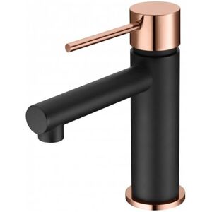 Mice Miletos Grifo de lavabo negro mate y oro rosa - Serie baño Mice Miletos Grifo de lavabo negro mate y oro rosa - Serie baño
