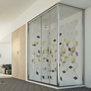 Idralite - Mampara de ducha rectangular de vidrio - 80x170 cm - Modelo Young Duo Idralite - Mampara de ducha rectangular de vidrio - 80x170 cm - Modelo Young Duo