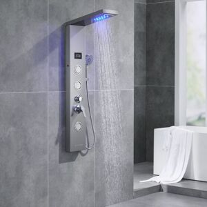 Auralum - Sistema de Panel de Ducha LED en Acero Inoxidable - Tipo de Ducha Auralum - Sistema de Panel de Ducha LED en Acero Inoxidable - Tipo de Ducha