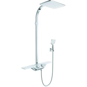 Kludi Cockpit - Conjunto De Ducha Discovery Con Termostato, 40x26 Cm, Blanco/cromo 8020091-00 Kludi Cockpit - Conjunto De Ducha Discovery Con Termostato, 40x26 Cm, Blanco/cromo 8020091-00