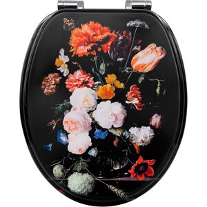 Woltu - Asiento De Inodoro De Madera Con Cierre Suave Universal, Diseño De Flores Woltu - Asiento De Inodoro De Madera Con Cierre Suave Universal, Diseño De Flores