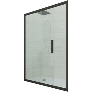 Forte - Puerta De Ducha Cm Corredera Pvc Negro Mate Deco Forte - Puerta De Ducha Cm Corredera Pvc Negro Mate Deco