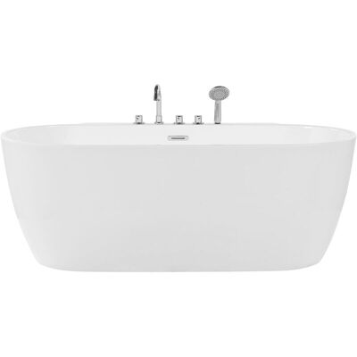 Beliani Bañera Autoportante - 170x80 cm Blanco Diseño Moderno Beliani Bañera Autoportante - 170x80 cm Blanco Diseño Moderno