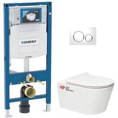 Bastidor Geberit Duofix Pack Wc + Wc Sin Brida Sat + Asiento Extraplano Con Cierre Suave + Pulsador Blanca/cromada (gebbrevis-c Bastidor Geberit Duofix Pack Wc + Wc Sin Brida Sat + Asiento Extraplano Con Cierre Suave + Pulsador Blanca/cromada (gebbrevis-c