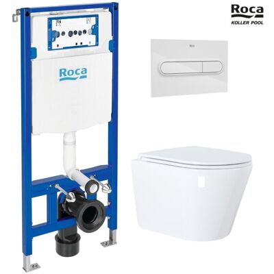 Bastidor Roca Duplo One Pack Cisterna Empotrada Y Pulsador Pl1 Blanco Br Con Inodoro Wc Suspendido Vortex Orion Blanco 51,5 Cm De Kp Bastidor Roca Duplo One Pack Cisterna Empotrada Y Pulsador Pl1 Blanco Br Con Inodoro Wc Suspendido Vortex Orion Blanco 51,5 Cm De Kp