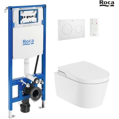 Bastidor Roca Duplo Smart Pack Cisterna Empotrada Y Pulsador Pl10 Bl Mat Con Inodoro Suspendido Rimless In-wash Inspira Round Bastidor Roca Duplo Smart Pack Cisterna Empotrada Y Pulsador Pl10 Bl Mat Con Inodoro Suspendido Rimless In-wash Inspira Round
