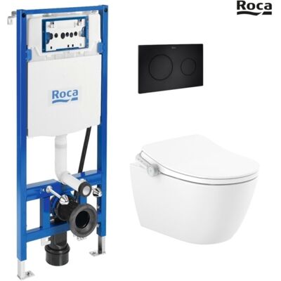 Bastidor Roca Duplo Smart Pack Cisterna Empotrada Y Pulsador Pl10 Dual Negro Mat Con Inodoro Suspendido Rimless In-wash Ona Bastidor Roca Duplo Smart Pack Cisterna Empotrada Y Pulsador Pl10 Dual Negro Mat Con Inodoro Suspendido Rimless In-wash Ona