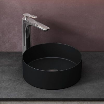 Doporro - Lavabo redondo de cerámica negro mate - Aseo moderno Doporro - Lavabo redondo de cerámica negro mate - Aseo moderno