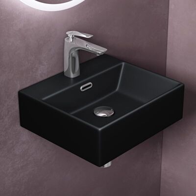 Doporro Brüssel206 - Lavabo rectangular de cerámica negro mate para baño Doporro Brüssel206 - Lavabo rectangular de cerámica negro mate para baño