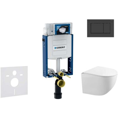 Geberit Kombifix - Conjunto De Módulo De Instalación Empotrada, Inodoro Gaia Y Asiento Softclose, Pulsador De Descarga Sigma20, Negro Mate/negro Sani15ca5105 Geberit Kombifix - Conjunto De Módulo De Instalación Empotrada, Inodoro Gaia Y Asiento Softclose, Pulsador De Descarga Sigma20, Negro Mate/negro Sani15ca5105