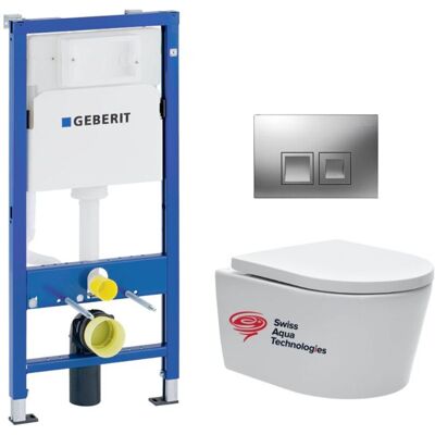 Geberit Pack Cisterna Empotrada Up100 + Placa Cromada Delta50 + Taza Sat Sin Bridas Y Fijaciones Invisibles (satrimlessgeb2) Geberit Pack Cisterna Empotrada Up100 + Placa Cromada Delta50 + Taza Sat Sin Bridas Y Fijaciones Invisibles (satrimlessgeb2)
