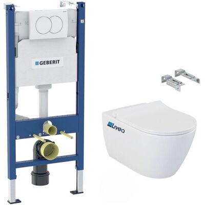 Geberit Pack De Inodoro Con Cisterna Empotrada Duofix + Taza Suspendida Sin Brida Bello + Tapa «soft Close» + Placa Blanca (bellogeb3) Geberit Pack De Inodoro Con Cisterna Empotrada Duofix + Taza Suspendida Sin Brida Bello + Tapa «soft Close» + Placa Blanca (bellogeb3)