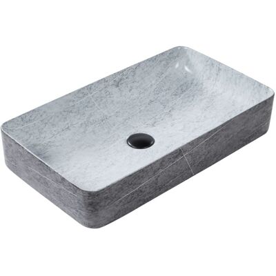 Beliani Lavabo - Cerámica Gris Rectangular Estilo Industrial - 61x35cm Beliani Lavabo - Cerámica Gris Rectangular Estilo Industrial - 61x35cm