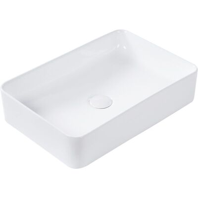 Lavabo rectangular de cerámica blanca Beliani - Diseño moderno Lavabo rectangular de cerámica blanca Beliani - Diseño moderno