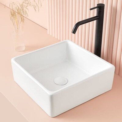 Sanycces - Lavabo Blanco Brillante Sobre Encimera Cerámico Cagliary 37,5 X 37,5 Cm Sanycces - Lavabo Blanco Brillante Sobre Encimera Cerámico Cagliary 37,5 X 37,5 Cm