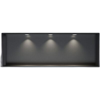 Ducha Mural Empotrada Acero Inoxidable + 3 Focos Led, Repisa Ducha Oculta - 30x90x10cm (alxanxpr) - Gun Metal, 3x Focos Blanco Mate - Bernstein Ducha Mural Empotrada Acero Inoxidable + 3 Focos Led, Repisa Ducha Oculta - 30x90x10cm (alxanxpr) - Gun Metal, 3x Focos Blanco Mate - Bernstein