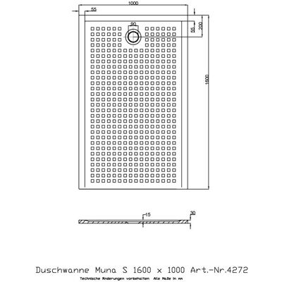 Bacha Ducha Hoesch Muna S Blanco - Antideslizante, 1600x1000mm Bacha Ducha Hoesch Muna S Blanco - Antideslizante, 1600x1000mm