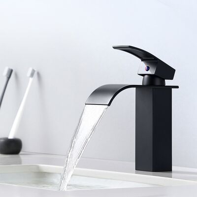 Grifo Lavabo Cascada Cuadrado Grifería De Baño Mezclador Monomando Para Lavabo Grifería De Baño Usado Para Lavabo Bajo Encimera - Auralum Grifo Lavabo Cascada Cuadrado Grifería De Baño Mezclador Monomando Para Lavabo Grifería De Baño Usado Para Lavabo Bajo Encimera - Auralum