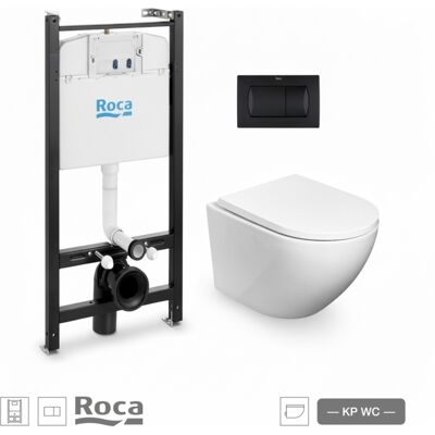 Bastidor Roca Active Pack Cisterna Empotrada Y Pulsador Negro Mat Con Inodoro Suspendido Round Smart 52 Cm Tor 3 Asiento Fino Bastidor Roca Active Pack Cisterna Empotrada Y Pulsador Negro Mat Con Inodoro Suspendido Round Smart 52 Cm Tor 3 Asiento Fino