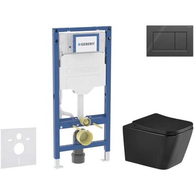 Geberit Duofix - Conjunto De Instalación Empotrada, Inodoro Arkas I Y Asiento Softclose,pulsador Sigma20, Negro Brillante/negro Mate Sani11ca5511 Geberit Duofix - Conjunto De Instalación Empotrada, Inodoro Arkas I Y Asiento Softclose,pulsador Sigma20, Negro Brillante/negro Mate Sani11ca5511