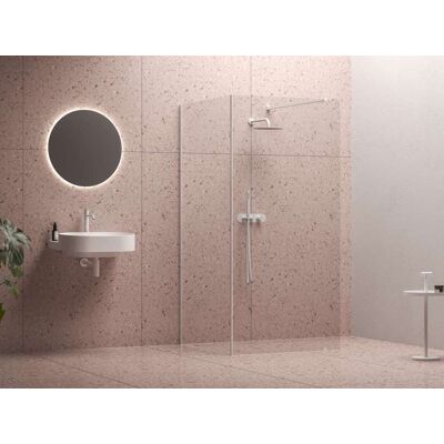 Ravak Walk-in - Mampara De Ducha Esquinera De 110x80 Cm, Dos Piezas, 80x200 Cm, Cristal Blanco Mate/transparente. Gw1cd4e0sz1 Ravak Walk-in - Mampara De Ducha Esquinera De 110x80 Cm, Dos Piezas, 80x200 Cm, Cristal Blanco Mate/transparente. Gw1cd4e0sz1