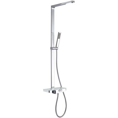 Bernstein - Columna De Ducha Termostática Moderna En Acero Inoxidable + Repisa De Cristal - 120x50cm - Nt7385 Cromo, 20cm Cuadrado Cromo, Cuadrado 20cm Bernstein - Columna De Ducha Termostática Moderna En Acero Inoxidable + Repisa De Cristal - 120x50cm - Nt7385 Cromo, 20cm Cuadrado Cromo, Cuadrado 20cm