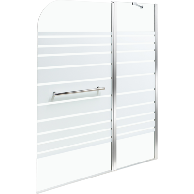 BELIANI Mampara De Baño Minimalista Con Puerta De Vidrio Templado Plateado 140 X 100 Cm Tuapi BELIANI Mampara De Baño Minimalista Con Puerta De Vidrio Templado Plateado 140 X 100 Cm Tuapi