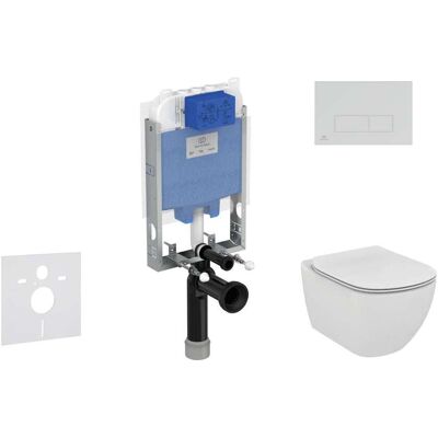 Ideal Standard Prosys - Conjunto De Módulo De Instalación Empotrado, Inodoro Y Asiento Tesi, Pulsador Oleas M2, Rimless, Softclose, Cromo Mate Prosys80m Sp80 Ideal Standard Prosys - Conjunto De Módulo De Instalación Empotrado, Inodoro Y Asiento Tesi, Pulsador Oleas M2, Rimless, Softclose, Cromo Mate Prosys80m Sp80
