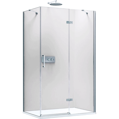 Mampara De Ducha Angular Estanca De Cristal De 8mm Cabina De Ducha 1 Puerta Abatible Angular - Perfil Cromo - Nt403 - 100x90x195cm - Bernstein Mampara De Ducha Angular Estanca De Cristal De 8mm Cabina De Ducha 1 Puerta Abatible Angular - Perfil Cromo - Nt403 - 100x90x195cm - Bernstein