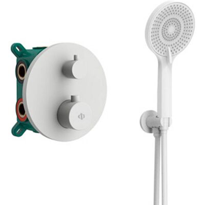 Conjunto Empotrar 2/3 Fun. Termostatico Round Blanco - Gme Conjunto Empotrar 2/3 Fun. Termostatico Round Blanco - Gme