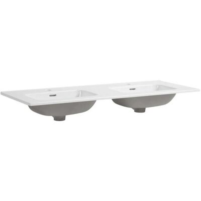 KIAMAMI VALENTINA Lavabo Doble De Cerámica Blanca 120 Cm Con Seno Rectangular Messina KIAMAMI VALENTINA Lavabo Doble De Cerámica Blanca 120 Cm Con Seno Rectangular Messina